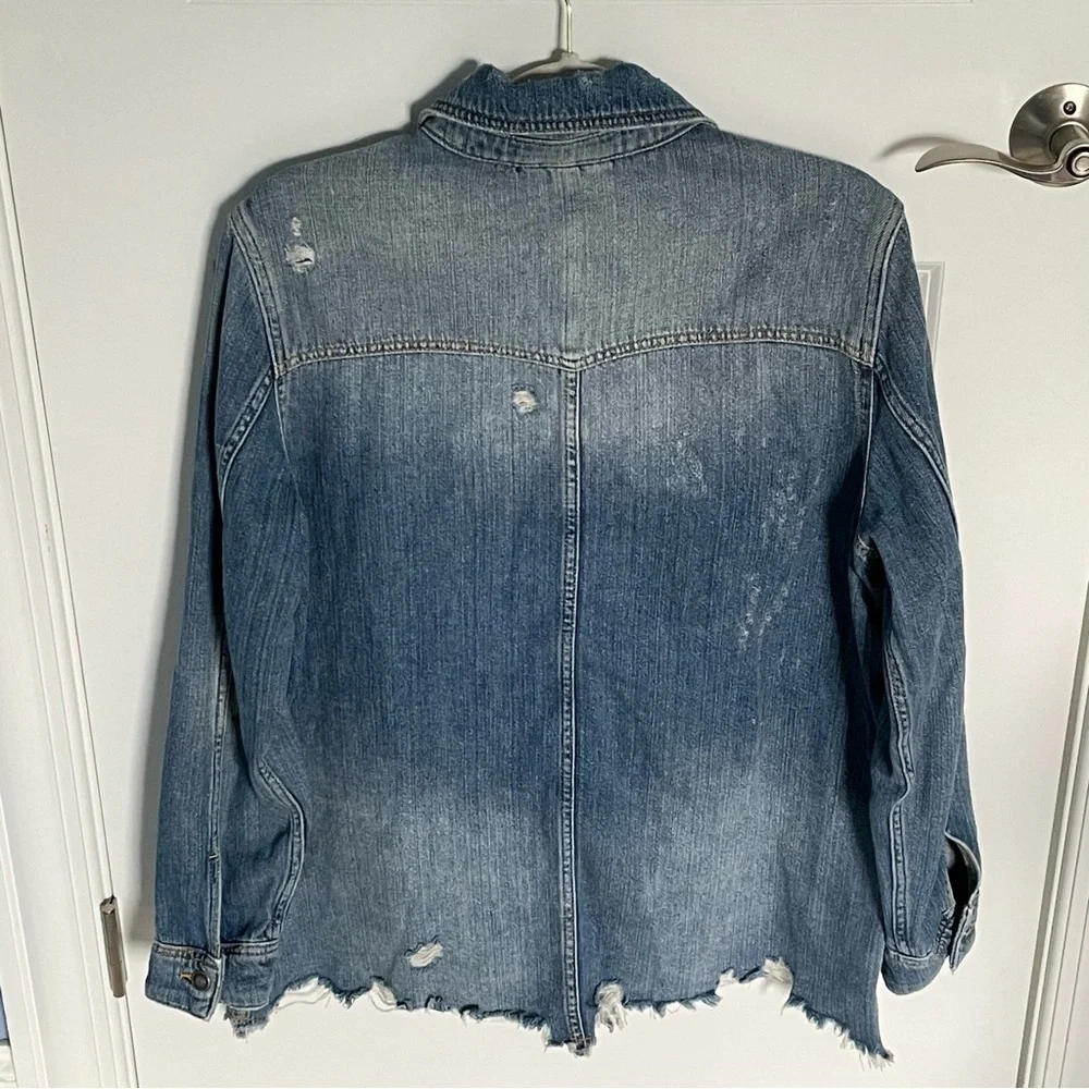 Free People moonchild raw hem western denim jean Jacket 35932